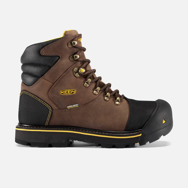 Keen Milwaukee Waterproof Steel Toe Arbeitsschuhe Herren DE-68725 Dark Earth - Keen Herrenschuhe Bra